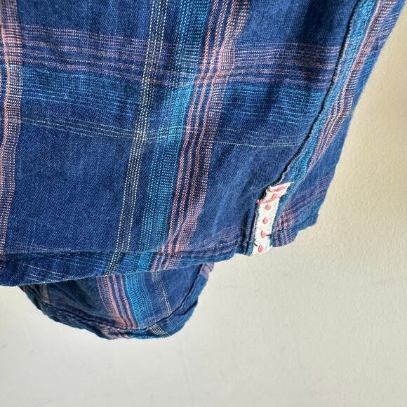 Carbon2Cobalt Men's Plaid Button Front Shirt Blue L - Picture 4 of 9